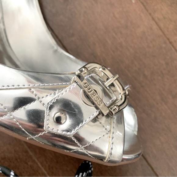 Guess Metallic Silver Heels - Picture 2 of 6
